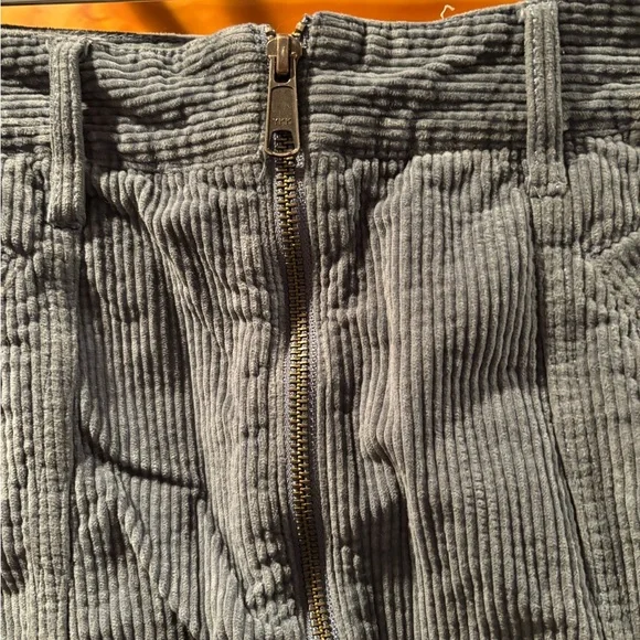 Blue Gray Corduroy Skirt - Picture 2 of 3